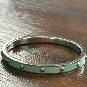 Coach Elegant Silver and Mint Studded Bangle